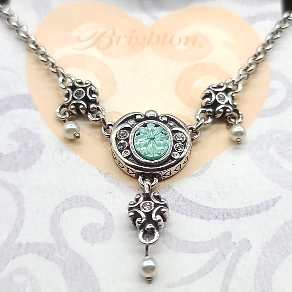 HP🥳 4/5 NWTS! Brighton "MYSTIQUE" Victorian Neck w/ Swarovski Crystals & Pearls